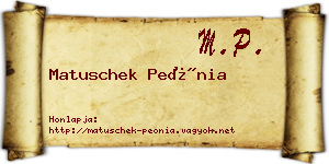 Matuschek Peónia névjegykártya